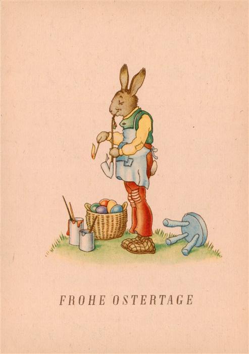 73902830 Ostern Easter Paques Pasqua Hase Eier Lamberz-Karte Litho