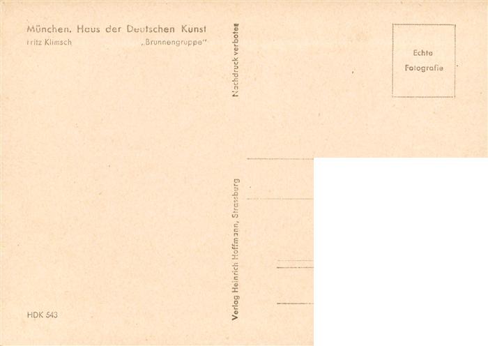 73920143 Haus der Deutschen Kunst Verlag HDK Nr. Nr. 543 Fritz Klimsch Brunnengr