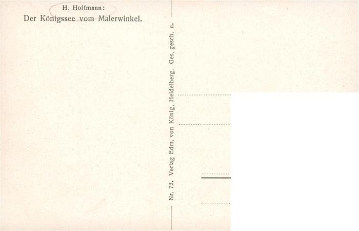 73926197 Hoffmann Heinrich Kuenstlerkarte Der Koenigssee vom Malerwinkel