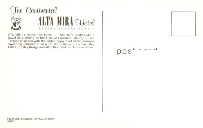 73914992 Sausalito California USA The Continental Alta Mira Hotel Terrasse