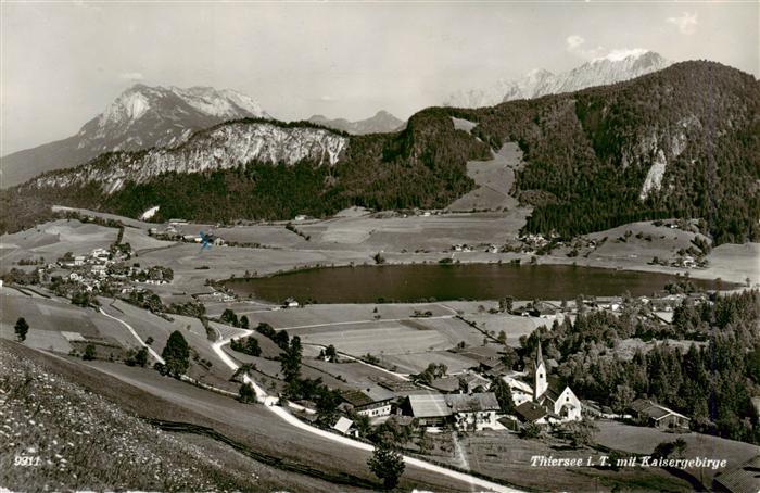 73917845 Thiersee Tirol AT mit Kaisergebirge Fliegeraufnahme