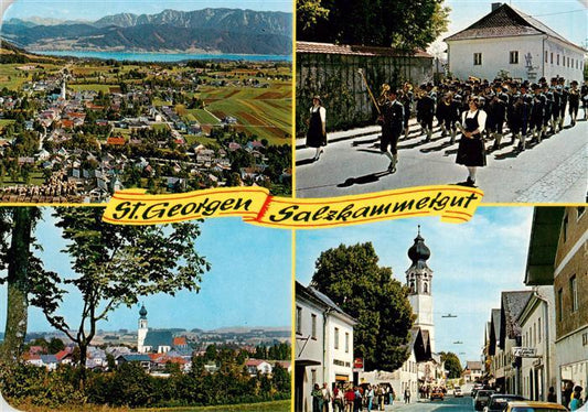 73917964 St Georgen Attergau Fliegeraufnahme mit Attersee Festumzug Panorama Str