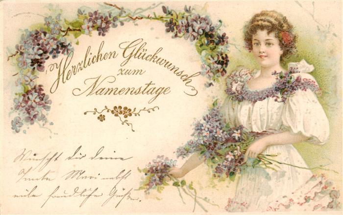 73929677 Carte de nom de jour Femme Fleur Litho