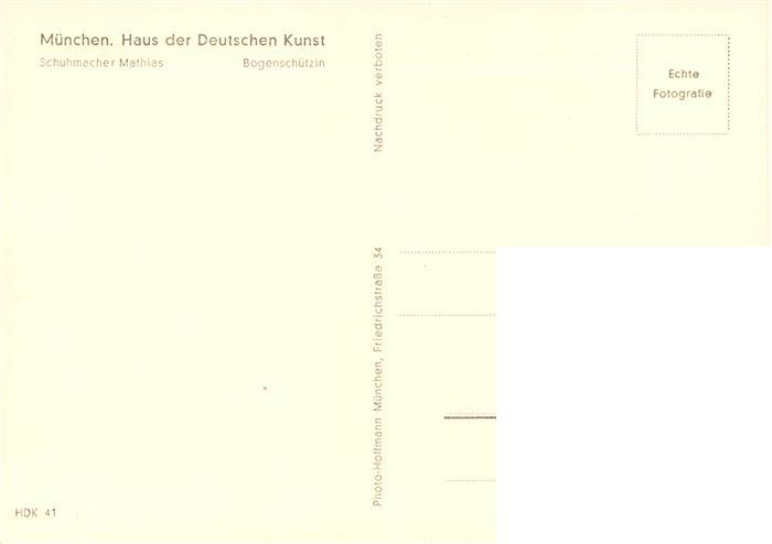 73948261 Haus der Deutschen Kunst Verlag HDK Nr. 41 Bogenschuetzin Schuhmacher M