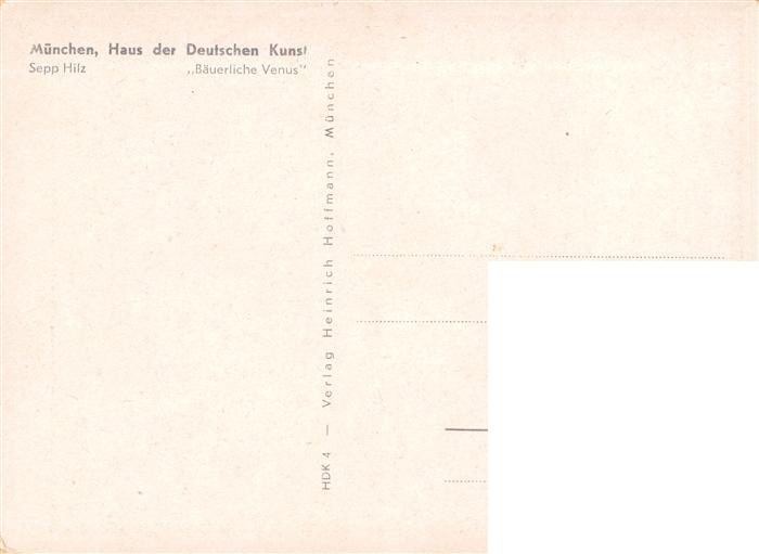 73948266 Haus der Deutschen Kunst Verlag HDK Nr. 4 Baeuerliche Venus Sepp Hitz