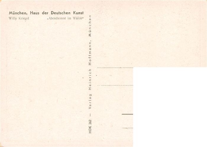 73948270 Haus der Deutschen Kunst Verlag HDK Nr. 262 Abendsonne im Walde Willy K