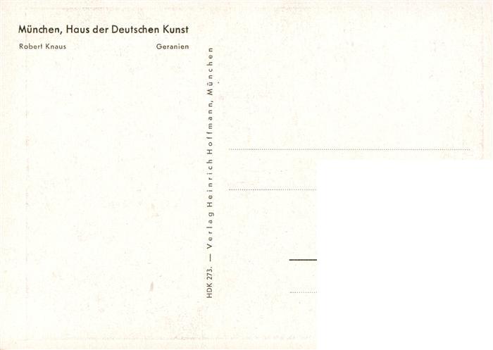 73948278 Haus der Deutschen Kunst Verlag HDK Nr. 273 Geranien Robert Knaus