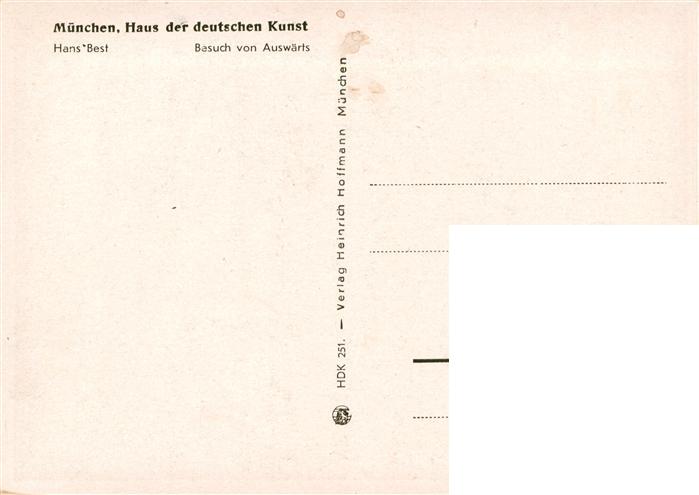 73948282 Haus der Deutschen Kunst Verlag HDK Nr. 251 Besuch von Auswaerts Hans B