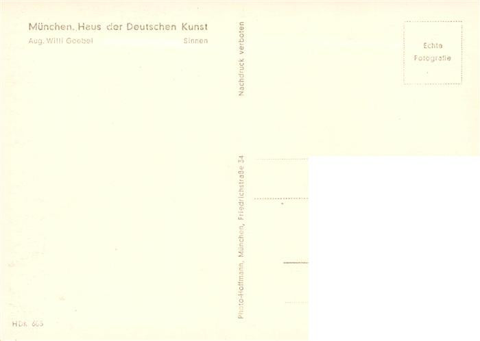 73948284 Haus der Deutschen Kunst Verlag HDK Nr. 605 Sinnen Aug. Willi Goebel