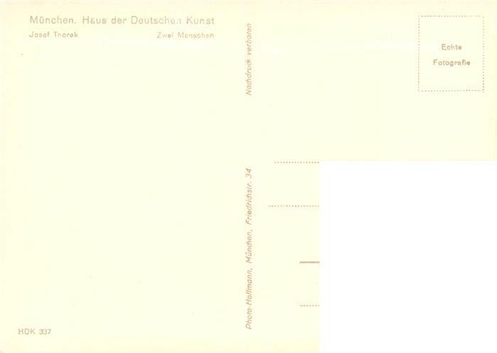 73948287 Haus der Deutschen Kunst Verlag HDK Nr. 337 Zwei Menschen Josef Thorak