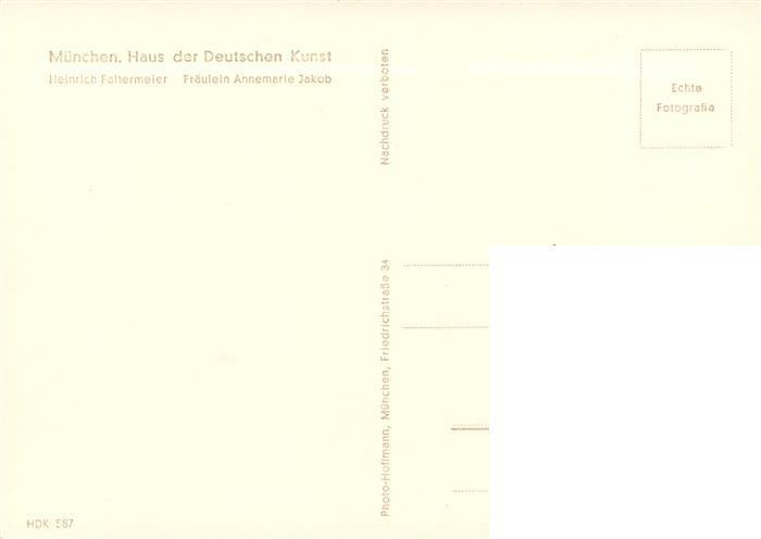 73948290 Haus der Deutschen Kunst Verlag HDK Nr. 587 Fraeulein Annemarle Jakob H