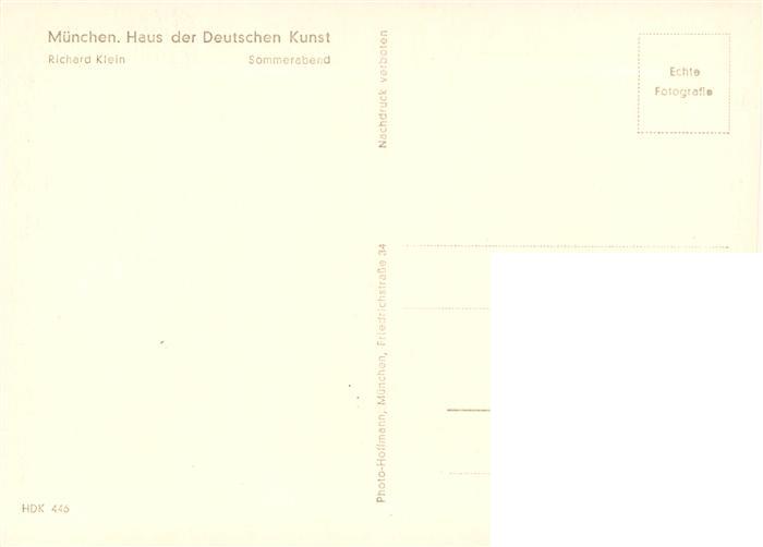 73948299 Haus der Deutschen Kunst Verlag HDK Nr. 446    Sommerabend Richard Klei