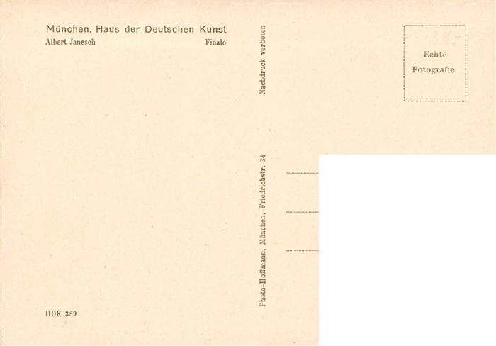 73948307 Haus der Deutschen Kunst Verlag HDK Nr. 389 Finale Albert Janesch