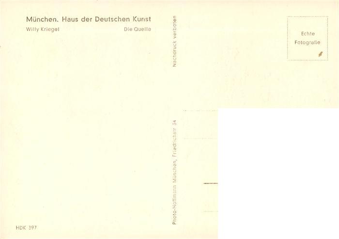 73948310 Haus der Deutschen Kunst Verlag HDK Nr. 397 Die Quelle Willy Kriegel