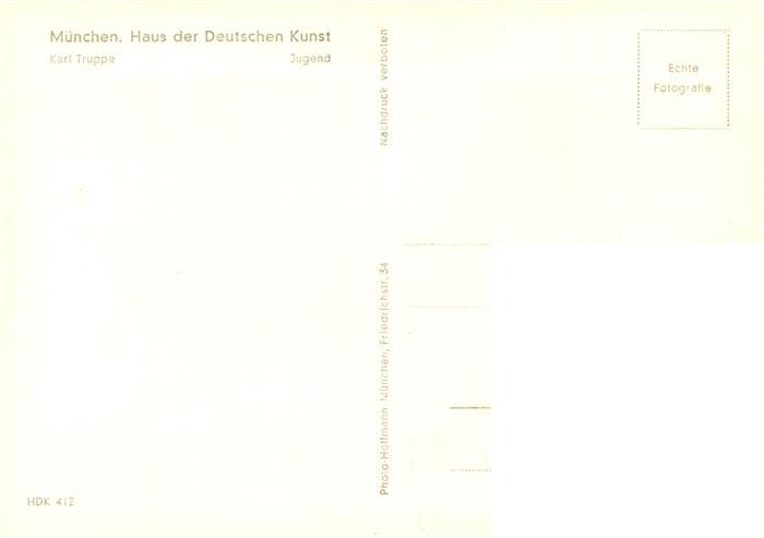 73948317 Haus der Deutschen Kunst Verlag HDK Nr. 412 Jugend Karl Truppe