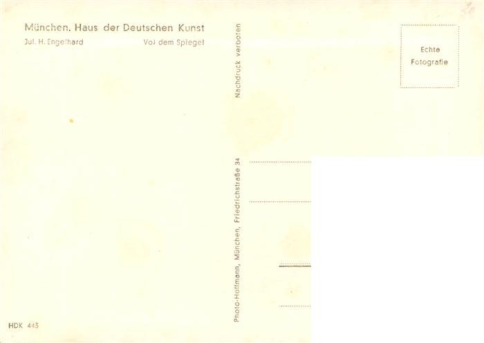 73948321 Haus der Deutschen Kunst Verlag HDK Nr. 443 Vor dem Spiegel Jul. H. Eng