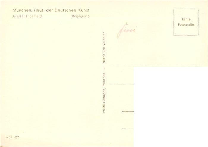 73948329 Haus der Deutschen Kunst Verlag HDK Nr. 423 Begegnung Julius H. Engelha