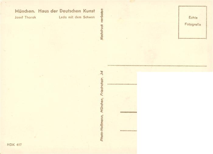 73948331 Haus der Deutschen Kunst Verlag HDK Nr. 417 Leda mit dem Schwan Josef T