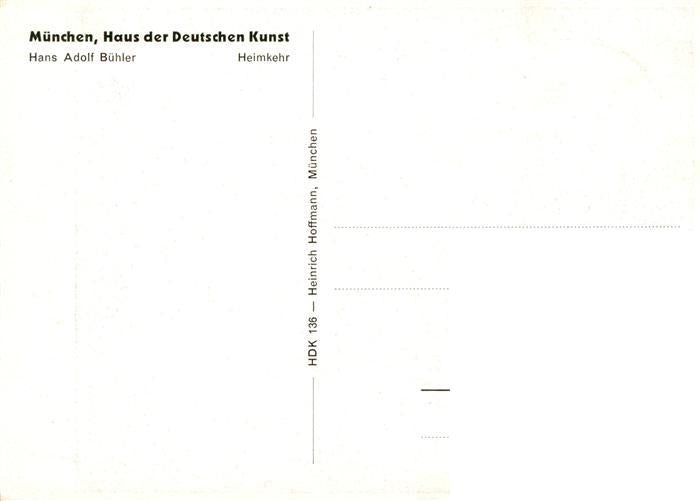 73948334 Haus der Deutschen Kunst Verlag HDK Nr. 136 Heimkehr Hans Adolf Buehler