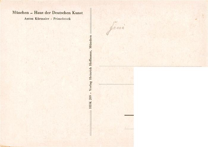 73948336 Haus der Deutschen Kunst Verlag HDK Nr. 209 Primelstock Anton Kuermaier