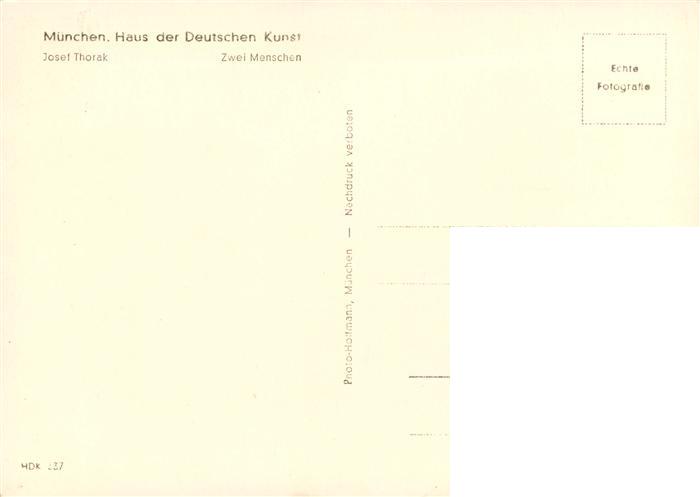 73948337 Haus der Deutschen Kunst Verlag HDK Nr. 337 Zwei Menschen Josef Thorak