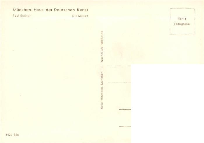 73948338 Haus der Deutschen Kunst Verlag HDK Nr. 586 Die Mutter Paul Rosner