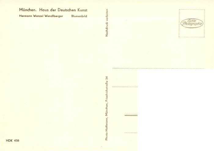 73948339 Haus der Deutschen Kunst Verlag HDK Nr. 458 Blumenbild Hermann Wenzel W