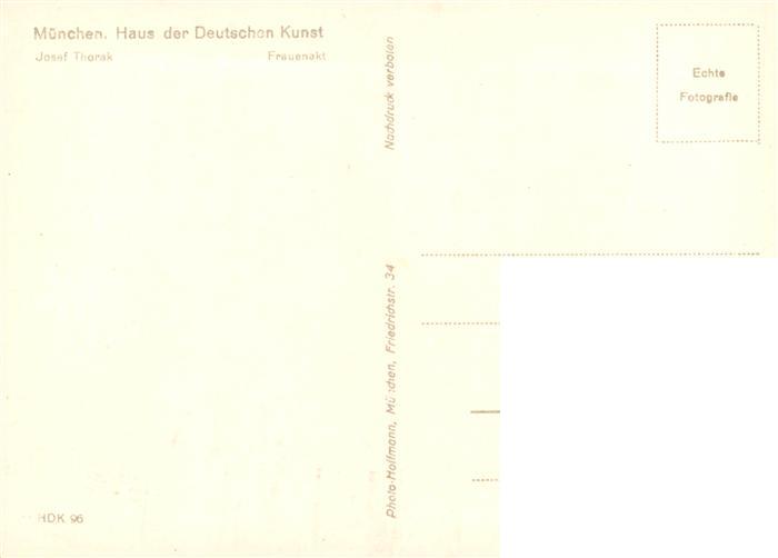 73948343 Haus der Deutschen Kunst Verlag HDK Nr. 96 Frauenakt Josef Thorak