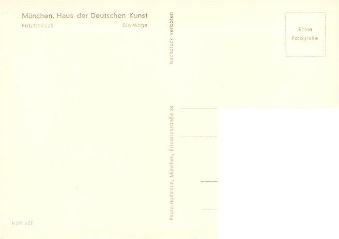 73948344 Haus der Deutschen Kunst Verlag HDK Nr. 427 Die Wage Fritz Klimsch