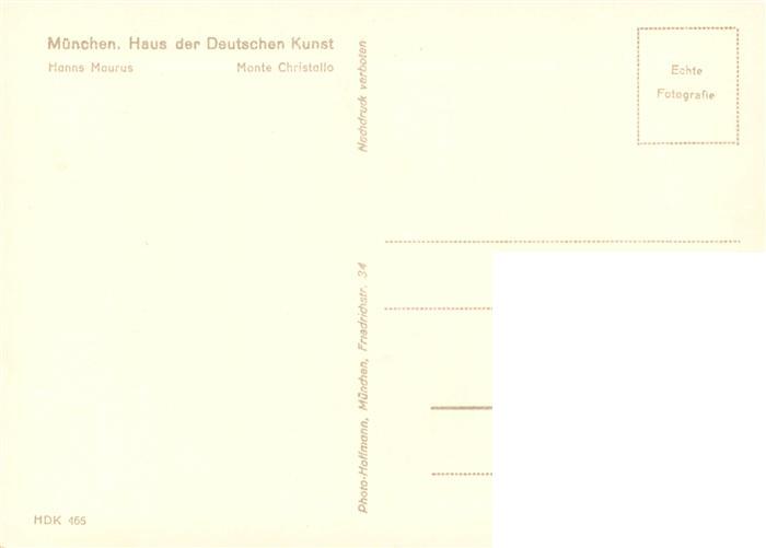 73948352 Haus der Deutschen Kunst Verlag HDK Nr. 465 Monte Christallo Hanns Maur