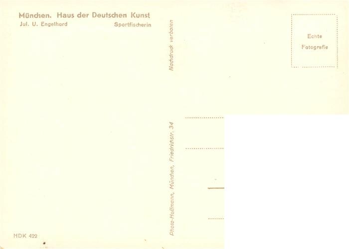 73948353 Haus der Deutschen Kunst Verlag HDK Nr. 422 Sportfischerin Jul. U. Enge