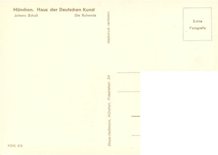 73948354 Haus der Deutschen Kunst Verlag HDK Nr. 410 Die Ruhende Johann Schult