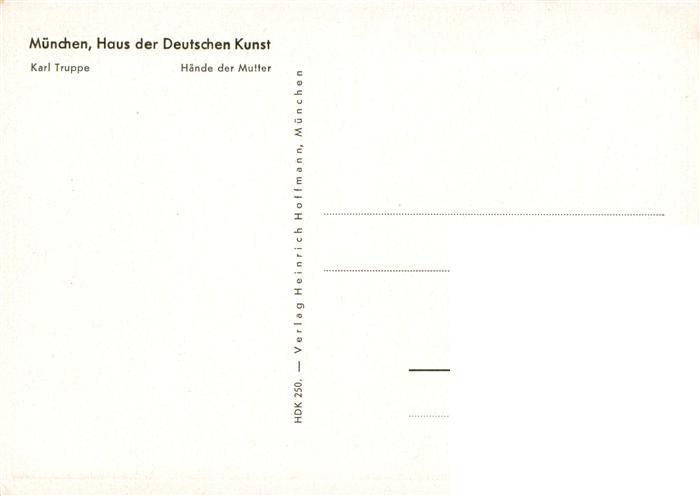 73948356 Haus der Deutschen Kunst Verlag HDK Nr. 250 Haende der Mutter Karl Trup