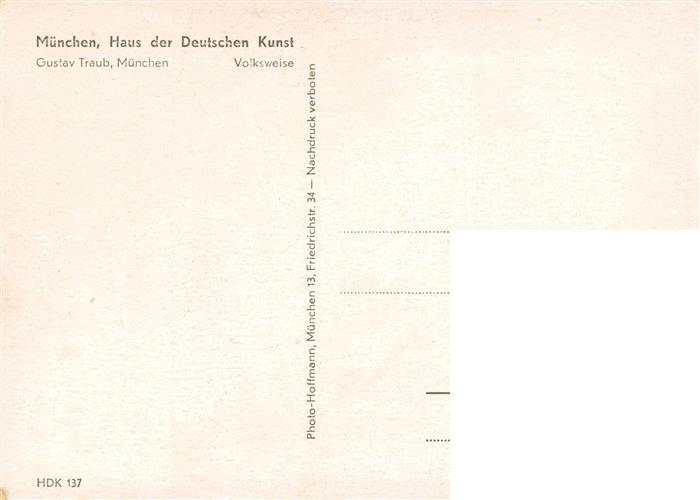 73948360 Haus der Deutschen Kunst Verlag HDK Nr. 137 Volksweiser Gustav Traub Mu