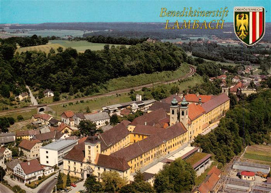 73941133 Lambach Traun Oberoesterreich AT Fliegeraufnahme mit Benediktinerstift