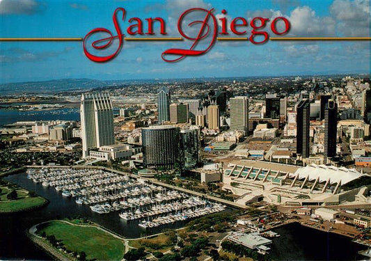 73941380 San Diego California USA Convention Center hotels and marina Aerial vie