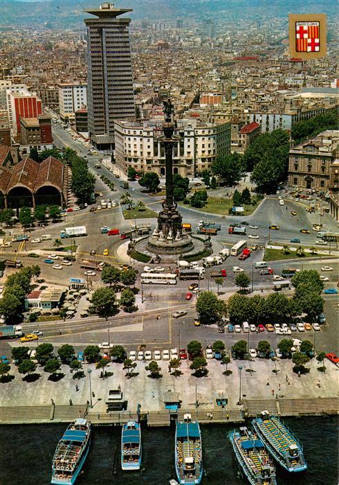 73942197 Barcelona Cataluna ES Colon y puerto vista aérea