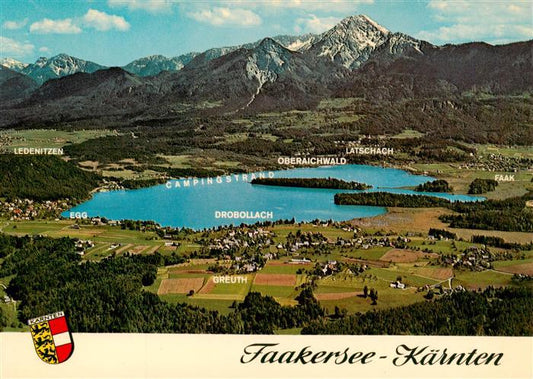 73945287 Faakersee Kaernten AT Fliegeraufnahme mit Mittagskogel