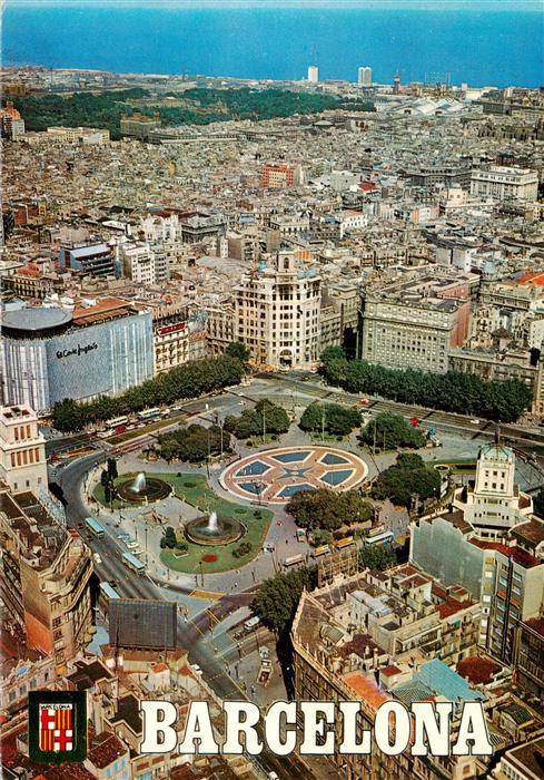 73945496 Barcelone Cataluna ES Plaza Cataluna vista aérea