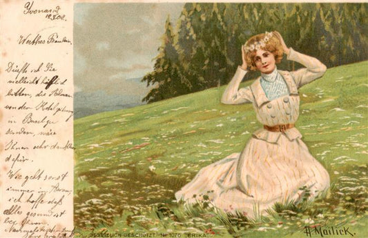 73950831 Mailick Kuenstlerlitho Nr. 1076 Erika Frau Wiese