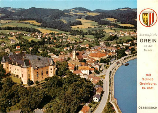 73953893 Grein Donau Oberoesterreich AT Fliegeraufnahme mit Schloss Greinburg