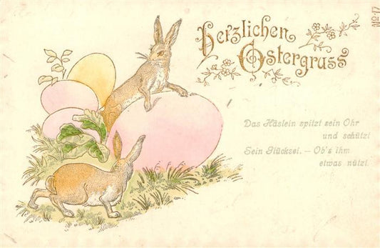 73958331 Ostern Easter Paques Pasqua Hase Ei litho