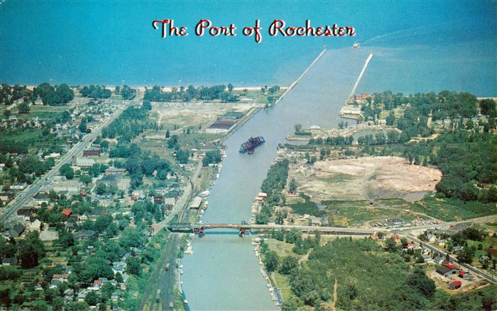 73956722 Rochester New York USA Aerial view of the port