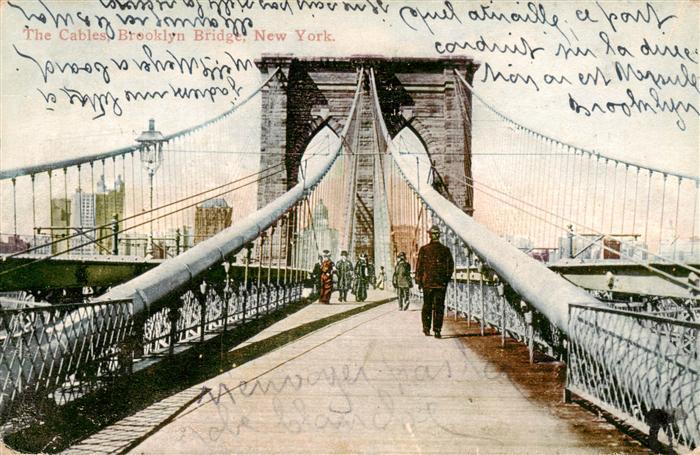 73955625 NEW YORK City USA The Cables Brooklyn Bridge